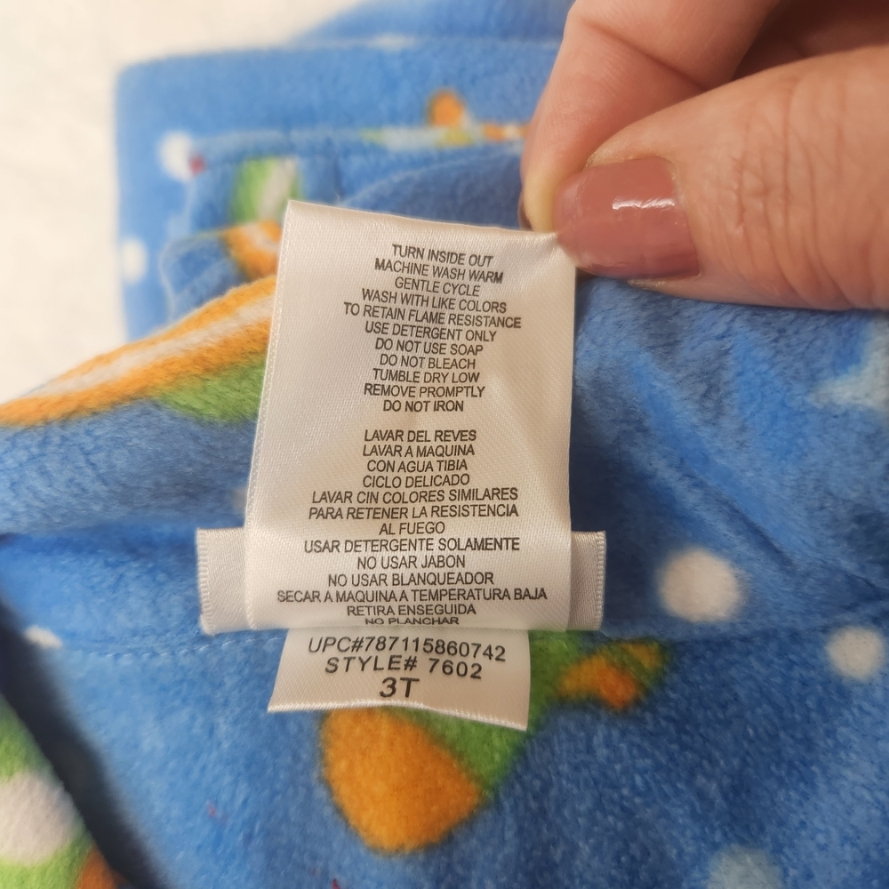 Steve Flame Resistant Intergalactic Adventure Fleece Pajama Set - Blue Size 3T - Picture 10 of 10